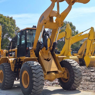 Xây dựng sử dụng máy nén lưng CAT 966H 6T tải 2 tay máy kéo máy nén lưng
