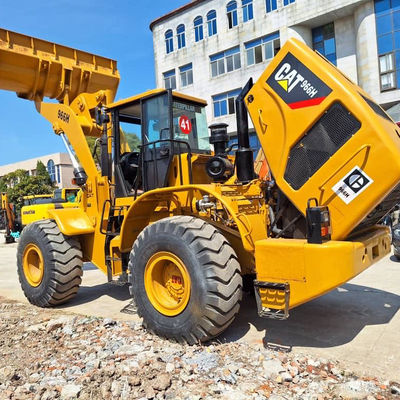 Xây dựng sử dụng máy nén lưng CAT 966H 6T tải 2 tay máy kéo máy nén lưng