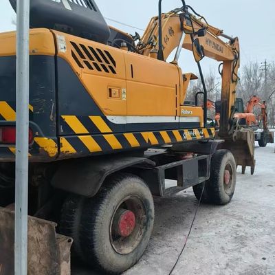 Hyundai 150w Xe đào bánh xe cũ Công cụ di chuyển đất hạng nặng