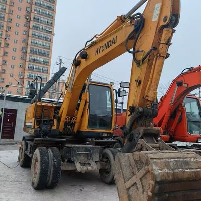 Hyundai 150w Xe đào bánh xe cũ Công cụ di chuyển đất hạng nặng