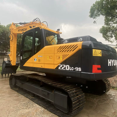 Xây dựng cũ Excavator Hyundai 220lc-9s màu vàng tay hai Excavator