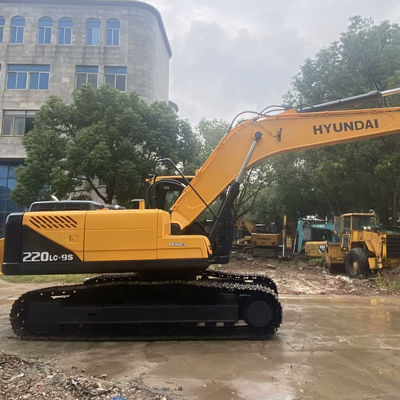 Xây dựng cũ Excavator Hyundai 220lc-9s màu vàng tay hai Excavator