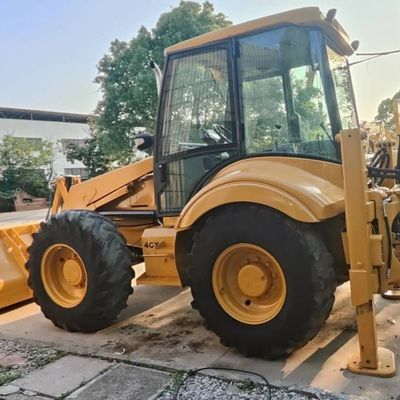 74.6kW JCB 4CX Loader sử dụng màu vàng 4378kg nâng tay hai Backhoe Loader bánh xe di chuyển