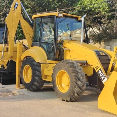 74.6kW JCB 4CX Loader sử dụng màu vàng 4378kg nâng tay hai Backhoe Loader bánh xe di chuyển