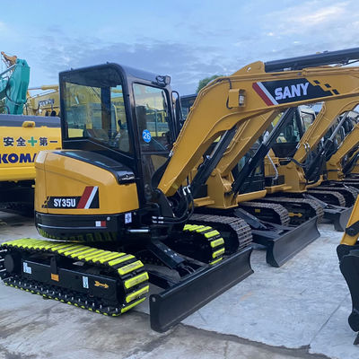 Đất di chuyển được sử dụng SANY 35U Excavator Digger nước làm mát Màu vàng