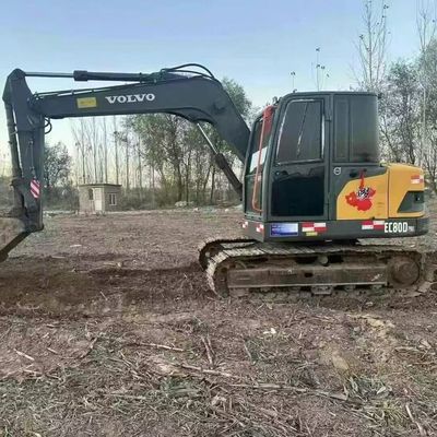 Volvo 80D sử dụng Mini Excavator Digger 42kw 2100rpm Cho xây dựng đường bộ